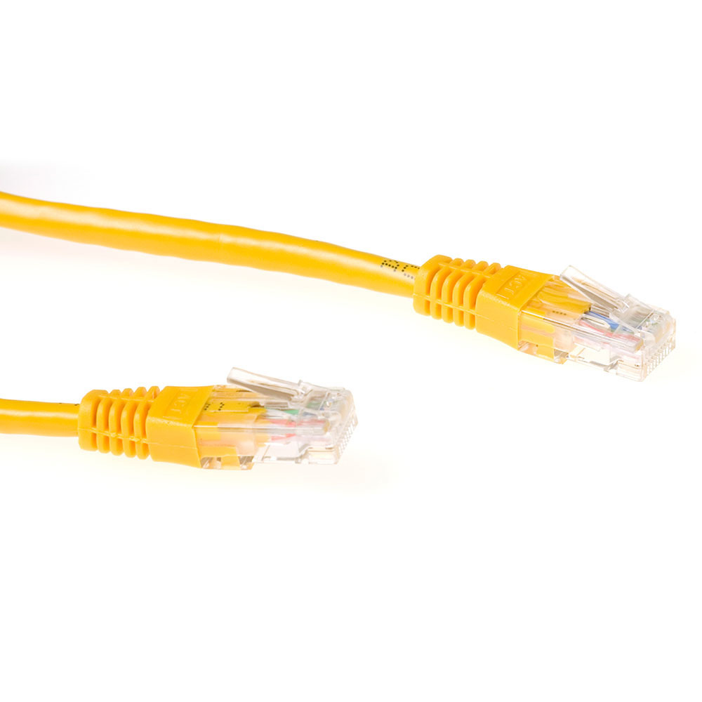 Yellow 0.5 meter U/UTP CAT6 patch cable with RJ45 connectors