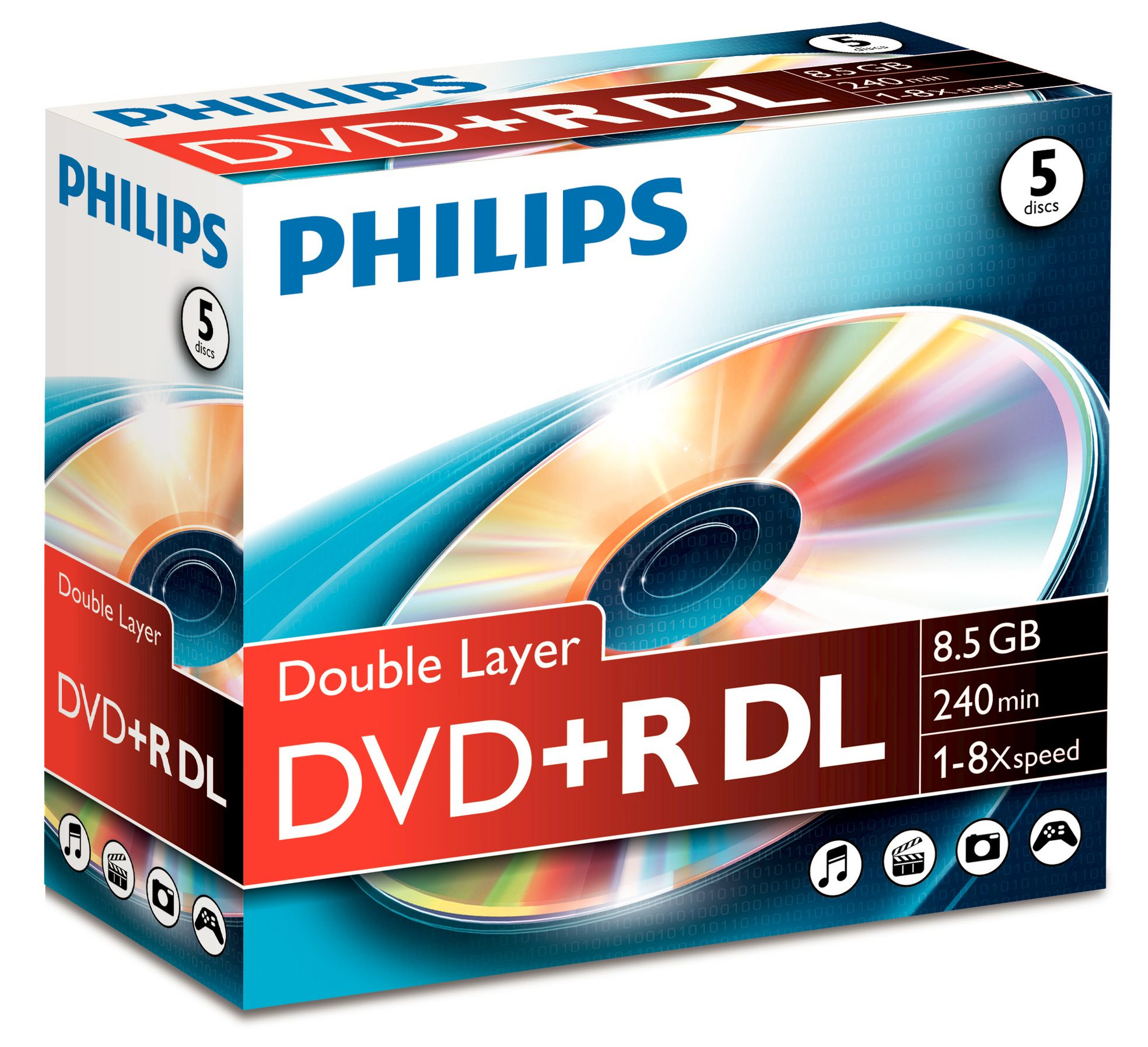Philips DR8S8J05C - DVD+R DL x 5 - 8.5