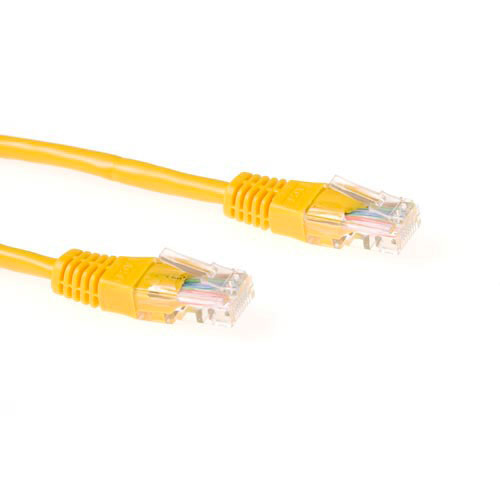 Yellow 0.25 meter U/UTP CAT6 patch cable with RJ45 connectors
