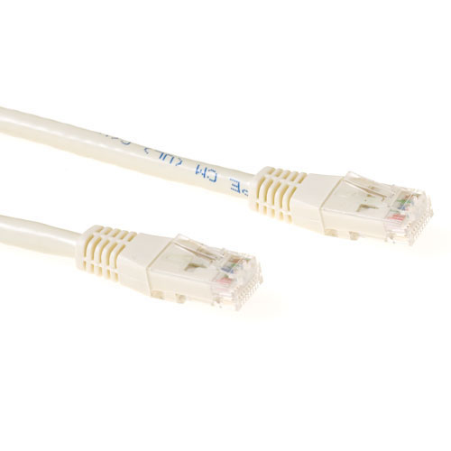 Ivory 25 meter U/UTP CAT6 patch cable with RJ45 connectors