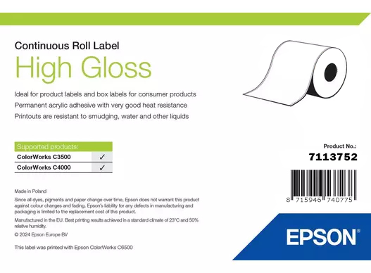 HIGH GLOSS LABEL CONTINUOUS