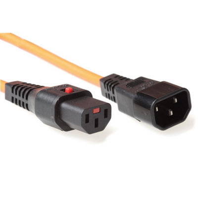 Powercord C13 IEC Lock - C14 orange 2 m, PC940