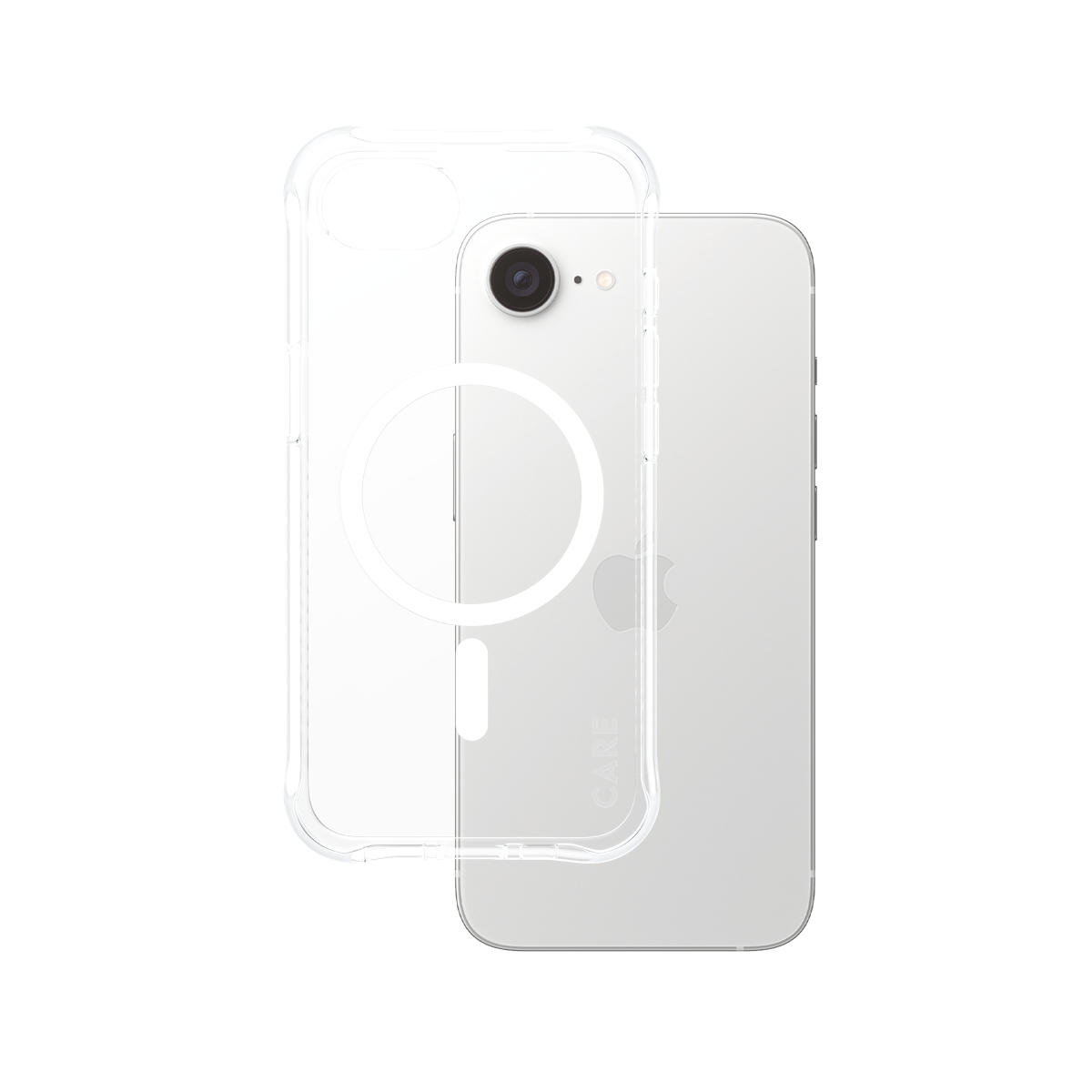 PanzerGlass CARE by Fashionable Case Samba Transparent w. White Qi Compatible iPhone 16e Beskyttelsescover Transparent Apple iPhone 16e