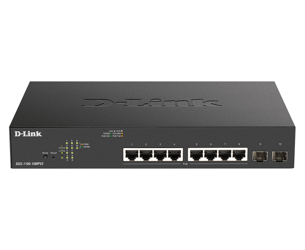 8+2P D-Link DGS-1100-10MPV2 M PoE