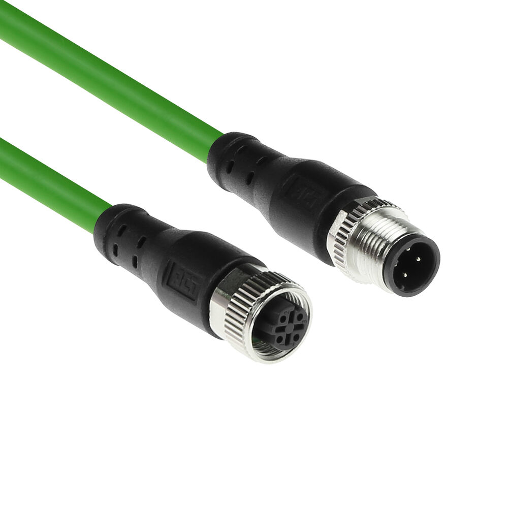 Industrial 1.50 meters Sensor cable M12D 4-pin male to M12D 4-pin female, Superflex Xtreme TPE cable, shielded