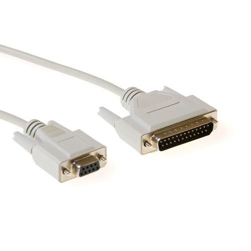 Serial printer cable 9 pin D-sub female - 25 pin D-sub male 1.80 m