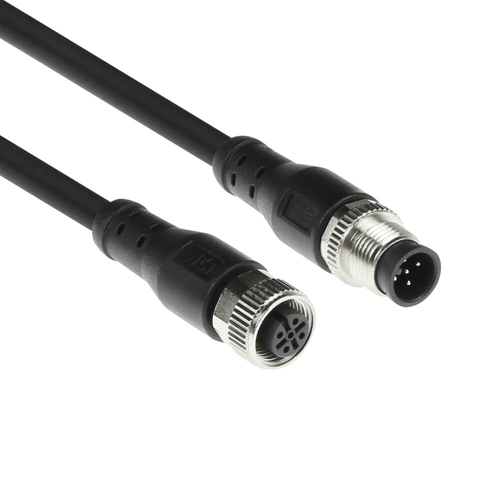 Industrial 5.00 meters Sensor cable M12A 5-pin male to M12A 5-pin female, Superflex Xtreme TPE cable, shielded