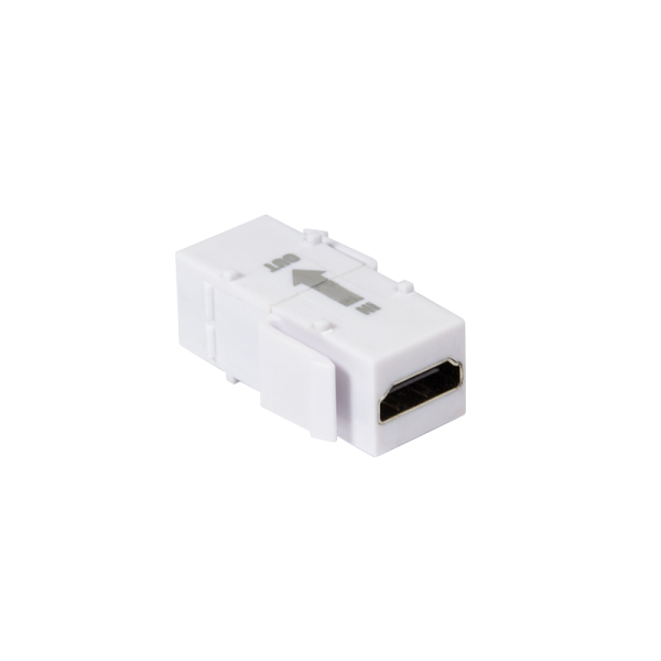 HDMI keystone coupler, A/F to HDMI A/F, 4K/30 Hz, repeater, white
