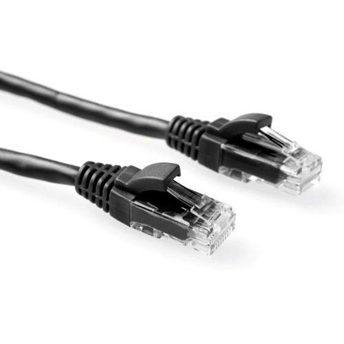Black 5 meter U/UTP CAT6 patch cable component level with RJ45 connectors