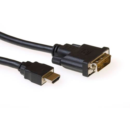HDMI-A male to DVI-D male adapter cable, 5 meters (with RF block)