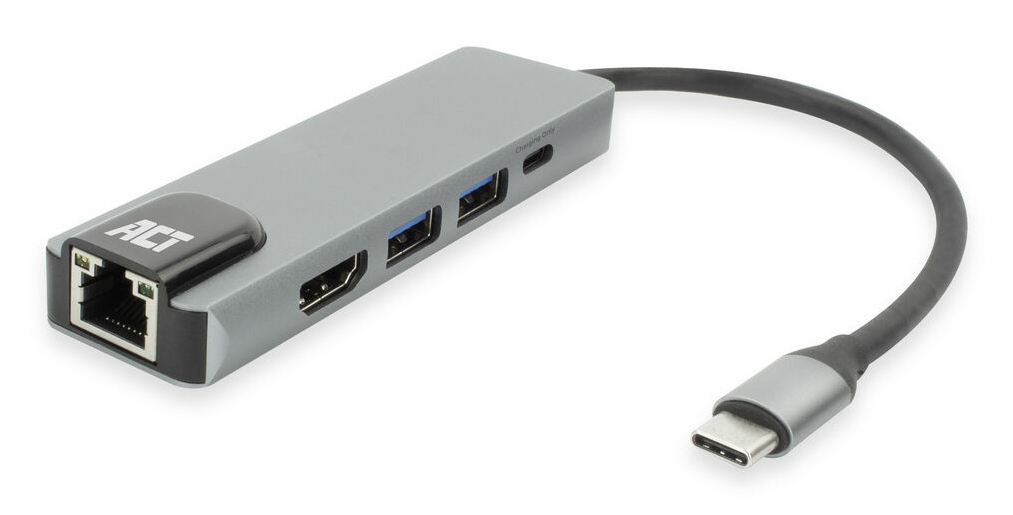 USB-C 4K docking station for 1 HDMI monitor, ethernet, USB-A, PD pass-through