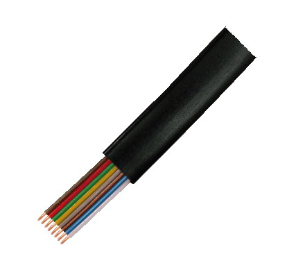 Logilink Telephone cable, flat, 8-wire, CCA, 6x 0.12 mm, black, 100 m