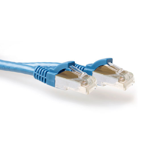 Blue 10 meter LSZH SFTP CAT6A patch cable snagless with RJ45 connectors