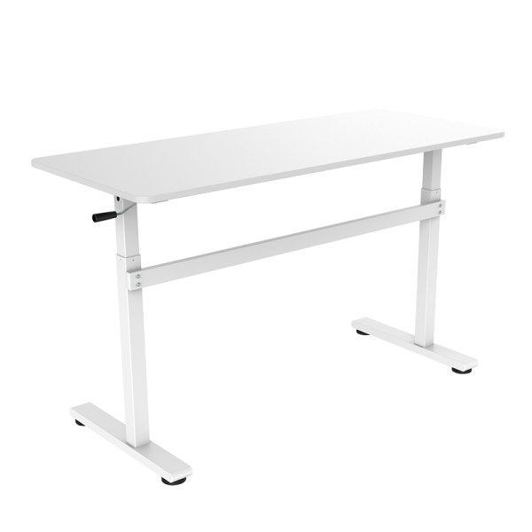Sit-stand desk, manual, 140x60cm, white