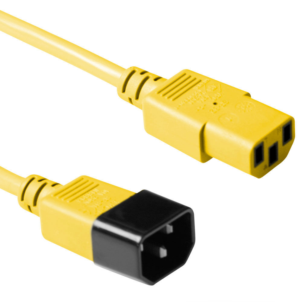 Powercord C13 - C14 yellow 0.3 m