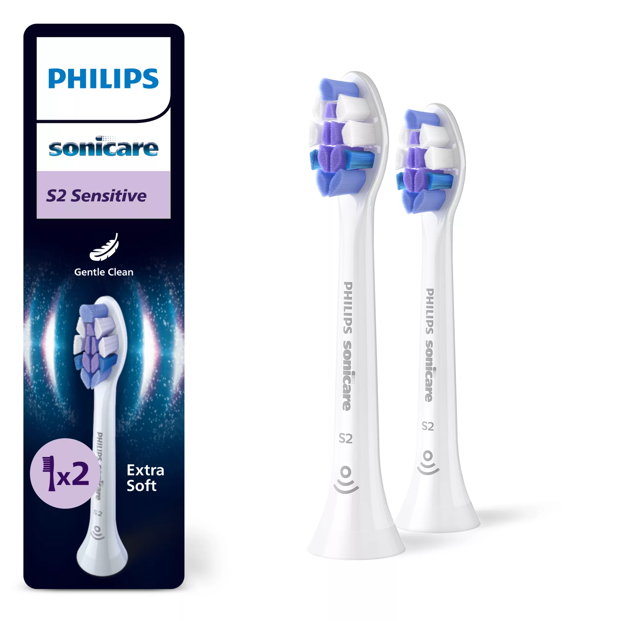 HX6052/87 Sonicare Sensitive Replacement brush heads, 2 pcs, White
