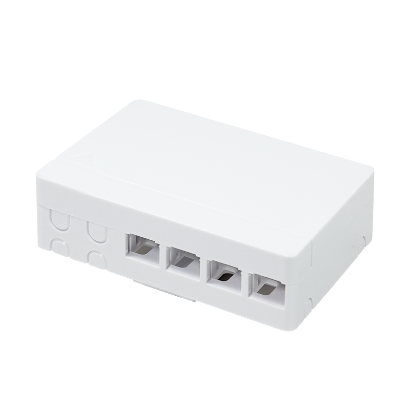 FTTH termination box, 4 ports, with DIN rail holder, white