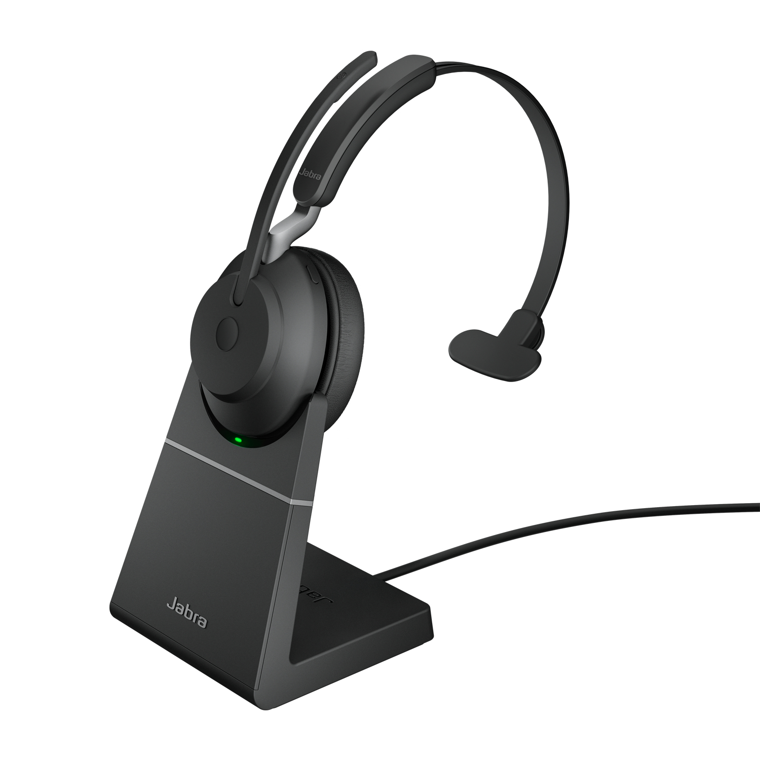 Jabra Evolve2 65, Link380a UC Mono  Stand Black Evolve2 65 USB-A  UC Mono with Charging Stand - Black, Headset, Head-band, Office/Call center,
