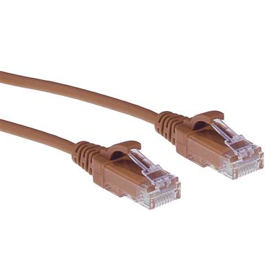 Brown 2 meter LSZH U/UTP CAT6 datacenter slimline patch cable snagless with RJ45 connectors