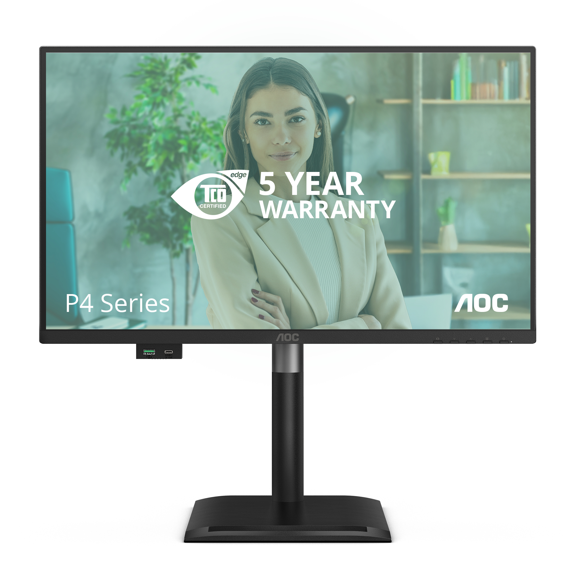 AOC 60,5cm (23,8") 24P4U 16:09 HDMI+DP+DVI+USB IPS Lift bk