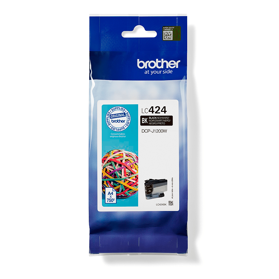 Brother LC 424BK Sort 750 sider Blæk