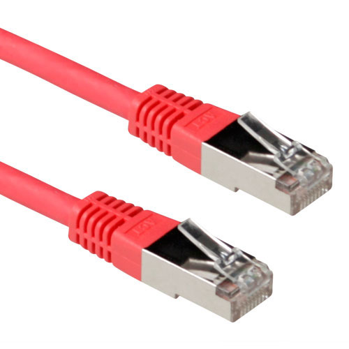 Red 1.5 meter LSZH SFTP CAT6A patch cable with RJ45 connectors