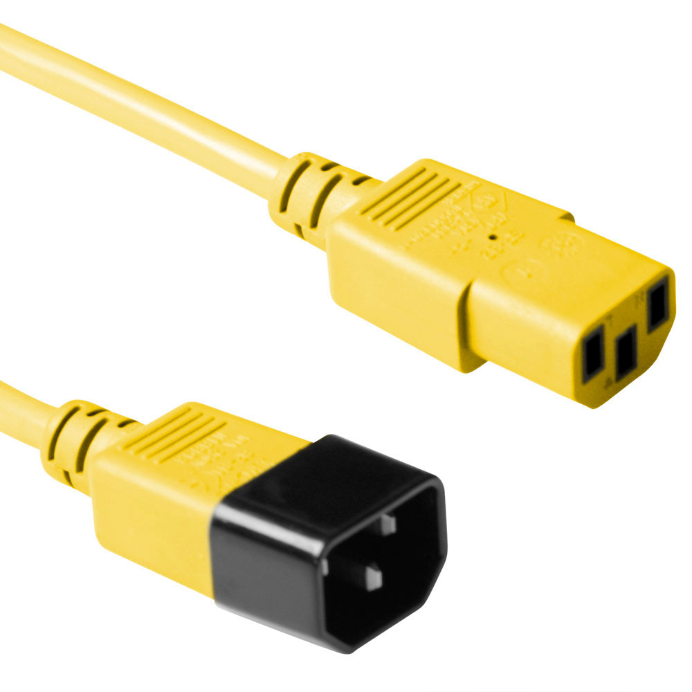 Powercord C13 - C14 yellow 0.6 m