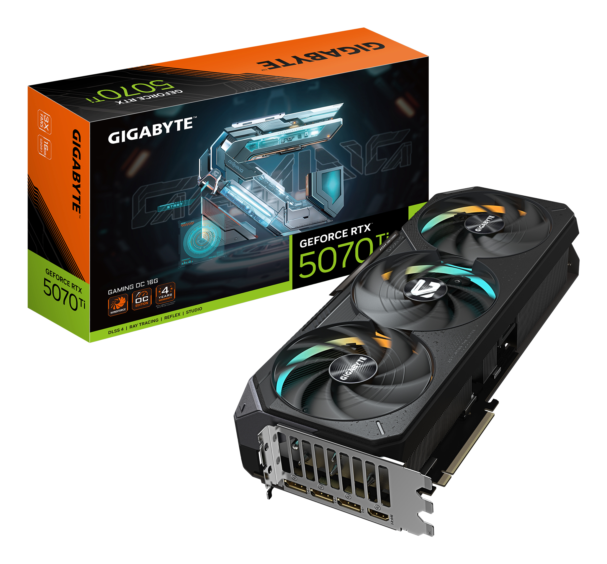 RTX 5070 Ti 16GB Gigabyte Gaming OC GDDR7 3 Fan