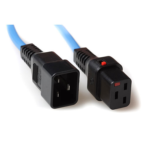 Powercord C19 IEC Lock - C20 blue 2 m, PC1358
