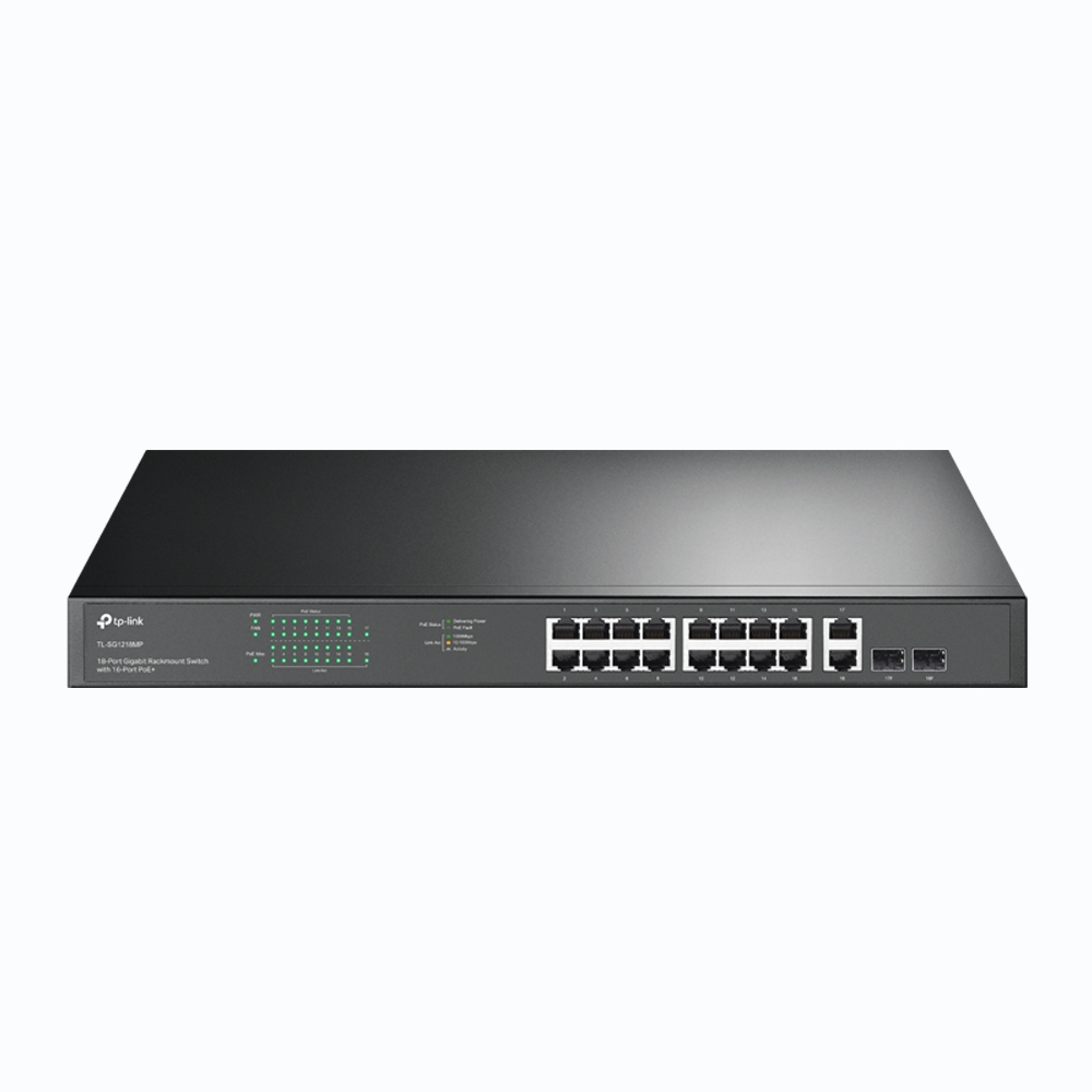 TP-Link TL-SG1218MP | Rackmount Switch with 16 PoE+ | 18x Port | 1Gbit/s | 250W PoE