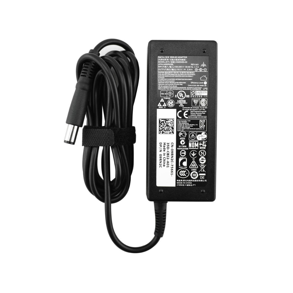 Dell AC Adapter, 65W, 19.5V, 3 Pin, 7.4mm, C6 Power Cord, Lot 6 Version 2