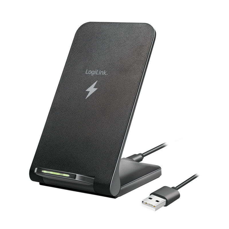 Logilink Wireless Quick Charging Stand 15 W, twin coil, black