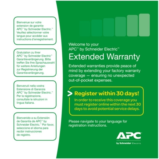 APC 1 Year Extended Warranty for 1 Easy UPS SRV 3 kVA