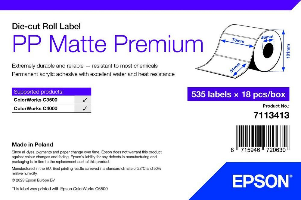 Epson Printer Label White  Self-Adhesive Printer Label