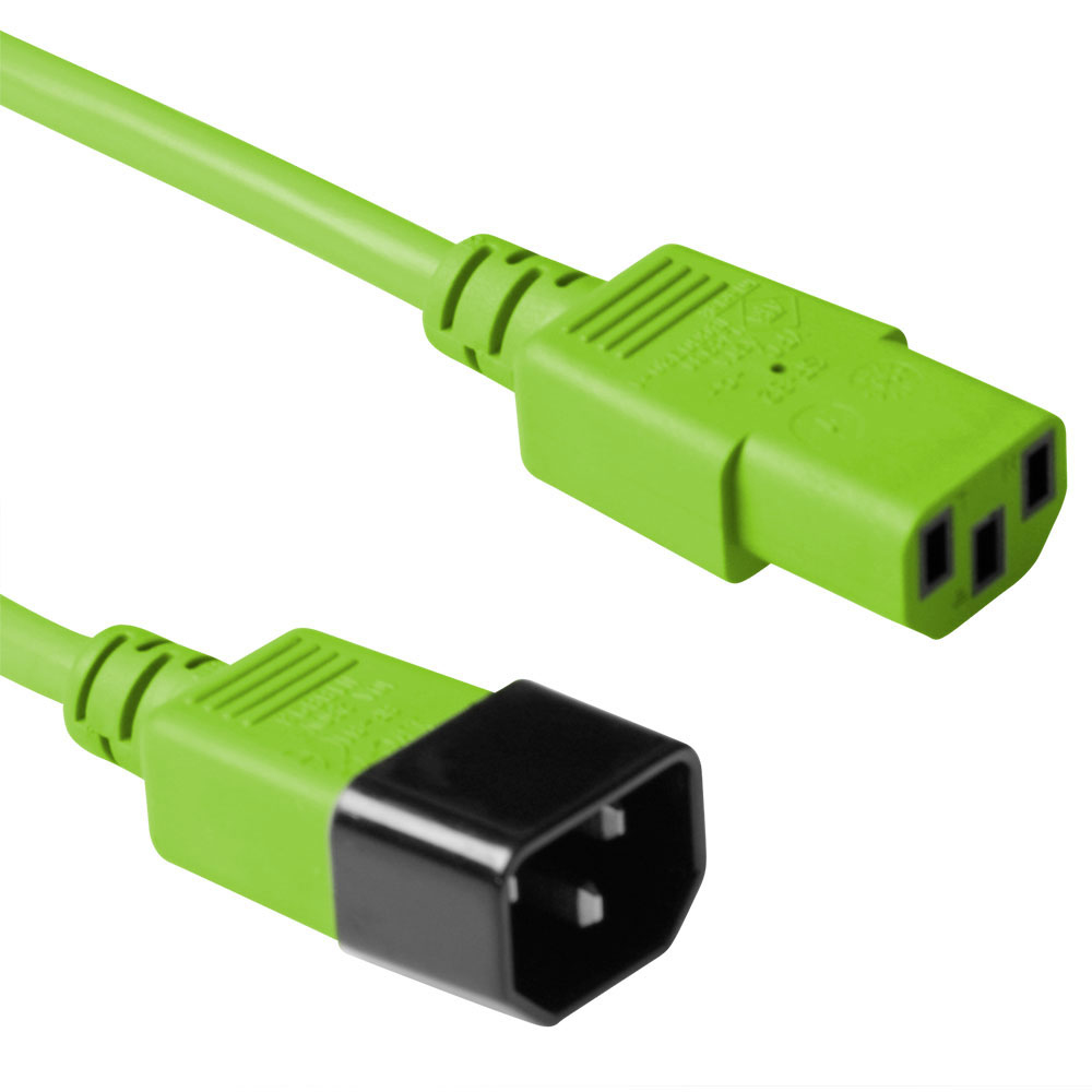 Powercord C13 - C14 green 1.2 m