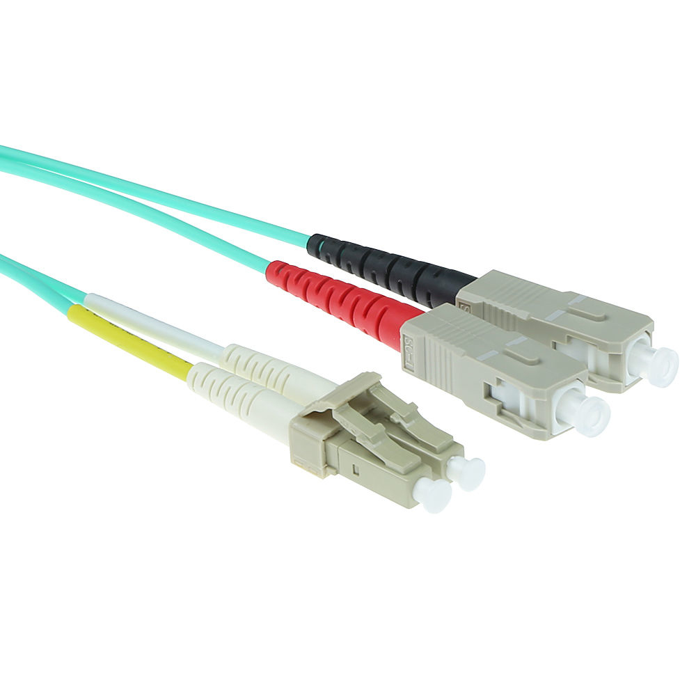 3 meter LSZH Multimode 50/125 OM3 fiber patch cable duplex with LC and SC connectors