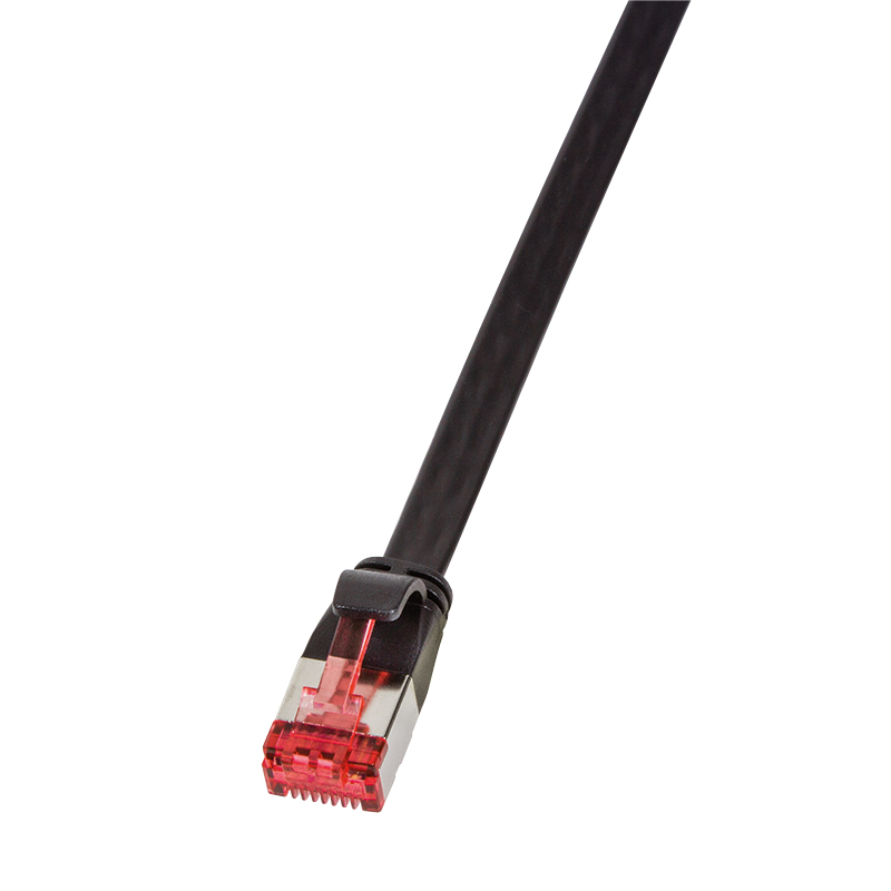 Patch Cable Flat Cat.6A Shielded 0,25m black