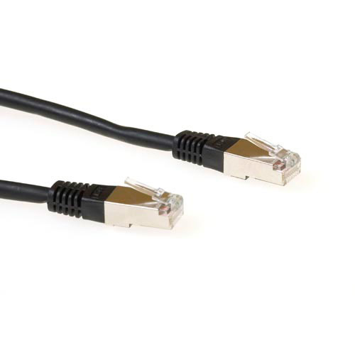 Black 5 meter LSZH SFTP CAT6 patch cable with RJ45 connectors