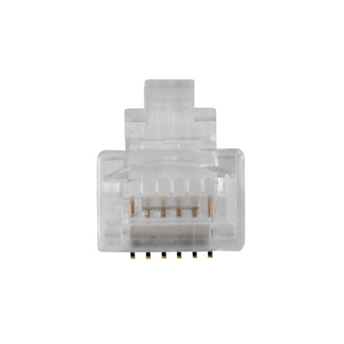 RJ12 (6P/6C) modulaire connector for round cable with stranded conductors