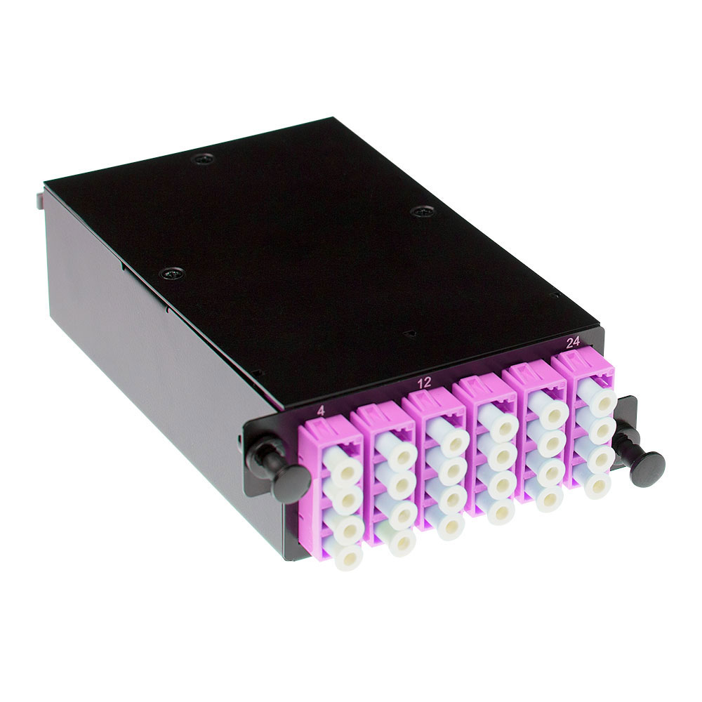 High Density fanout cassette 24 fibers MTP®-MPO Low Loss OM4