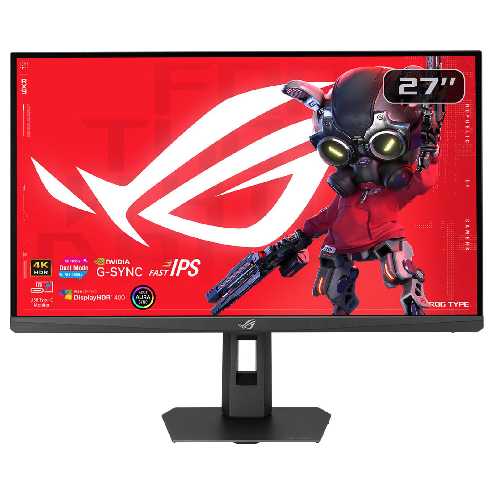 68,6 cm (27") 3840 x 2160 Pixel ASUS 90LM0CS0-B01371 16:9 4K Ultra HD Fast IPS 1 ms 162 Hz HDR DisplayPort HDMI Pivot Height VESA