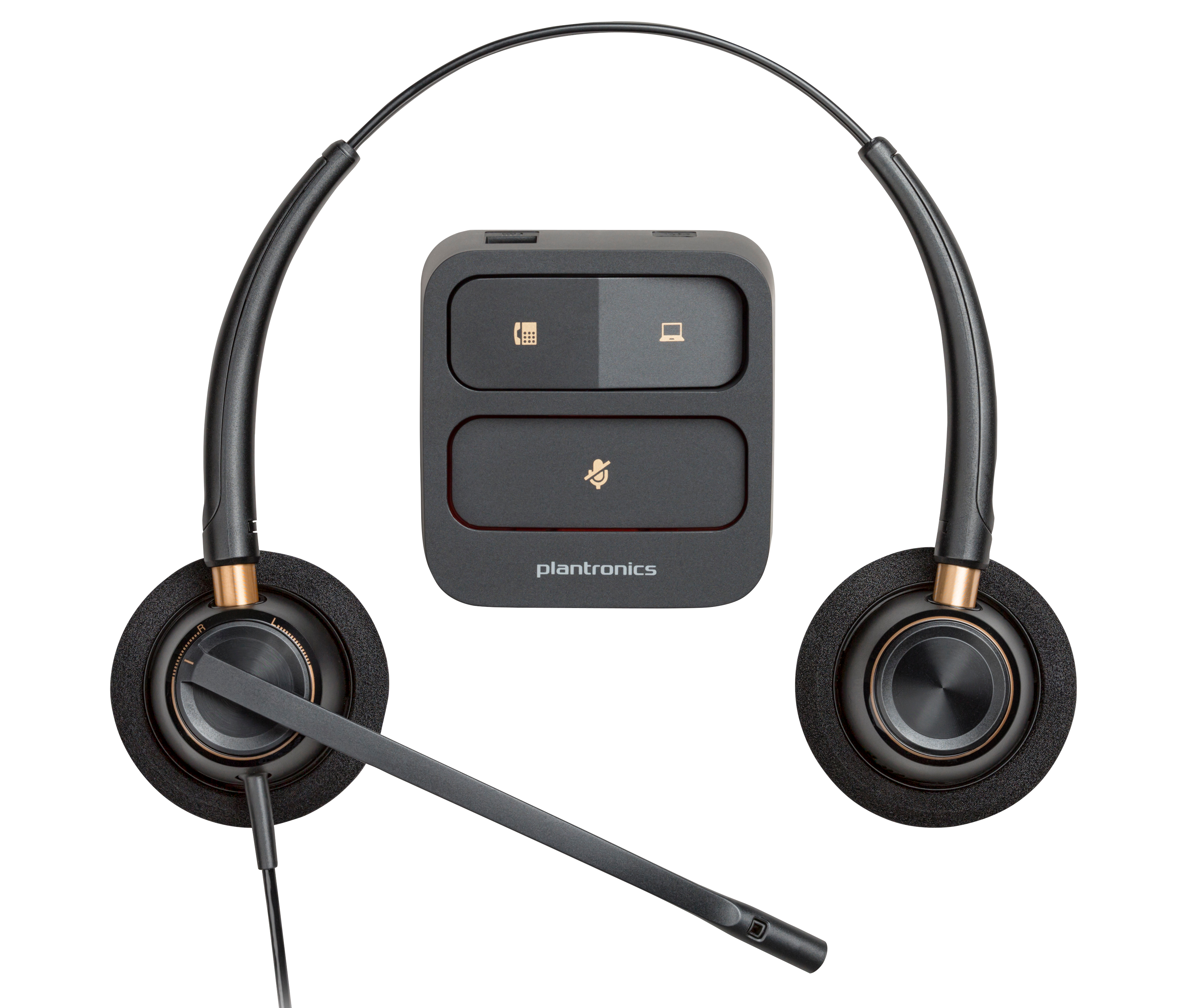HP Poly EncorePro 520 EncorePro 500 series headset on-ear wired active noise cancelling Quick Disconnect black UC certified