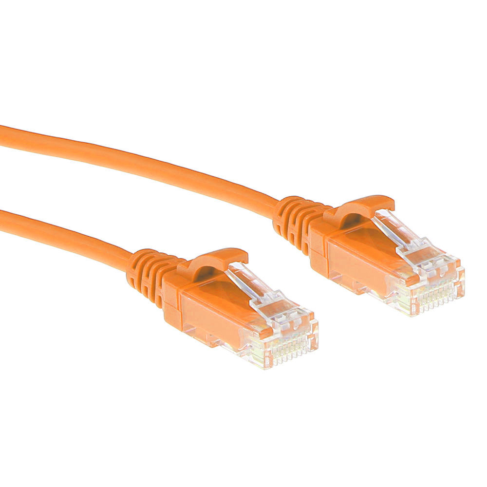 Orange 0.5 meter LSZH U/UTP CAT6 datacenter slimline patch cable snagless with RJ45 connectors