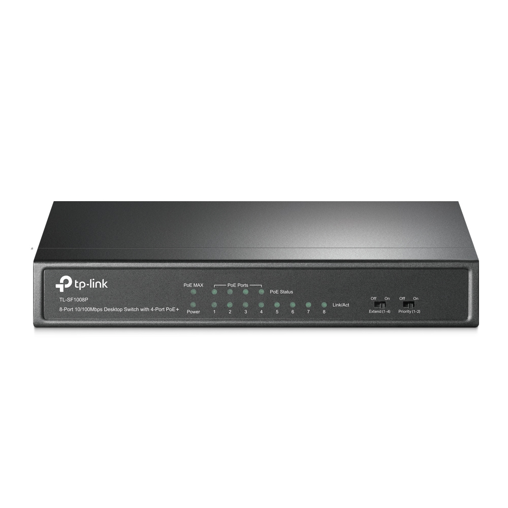 TP-Link TL-SF1008P | Desktop Switch with 4-Port PoE | 8x Port | 100Mbit/s | 57W PoE