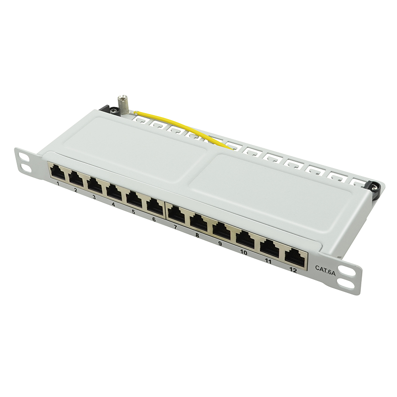 Patchpannel 10" 12 Port Cat6A STP grey 0.5 HE LogiLink