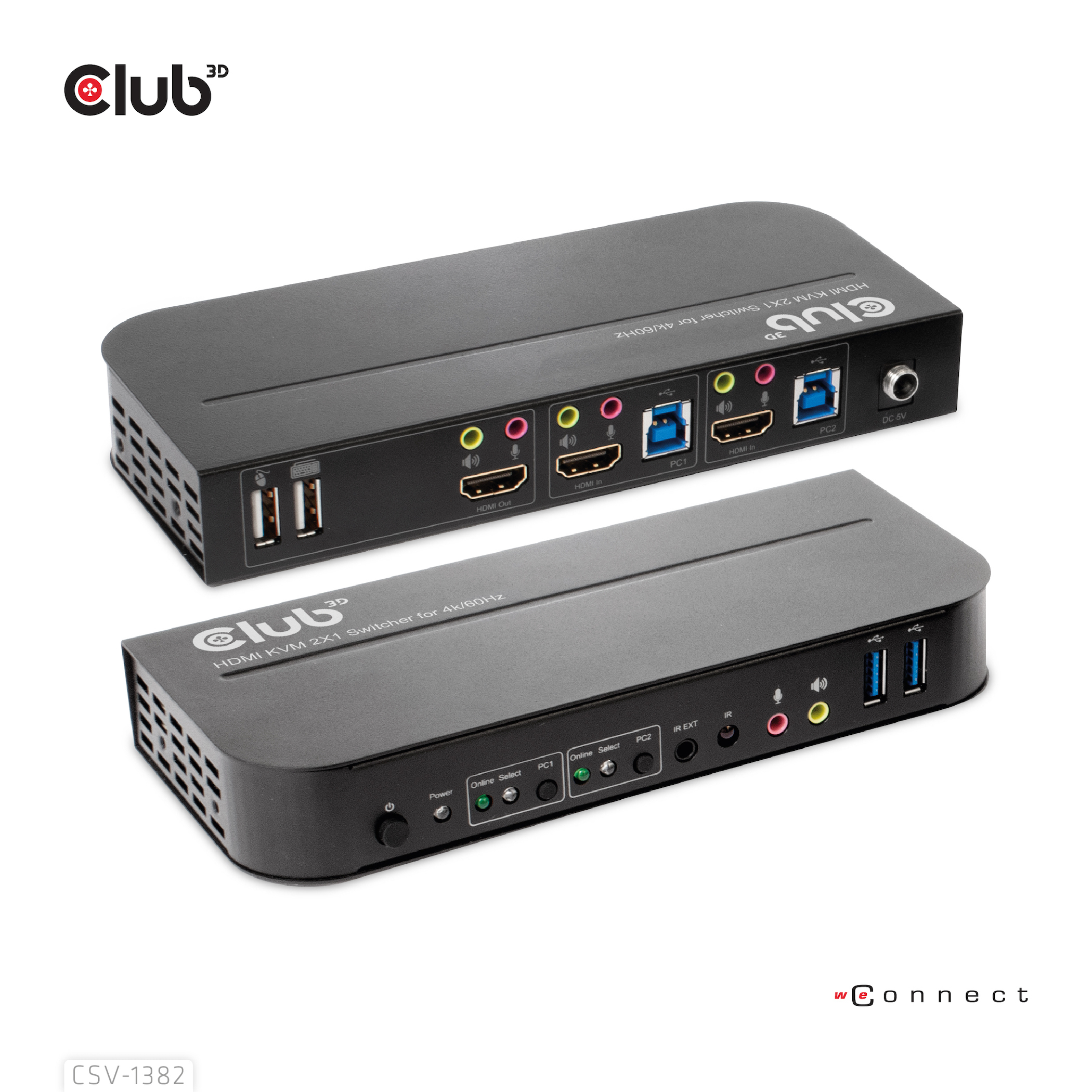 Club3D KVM Switch 4K60Hz 2x HDMI > HDM