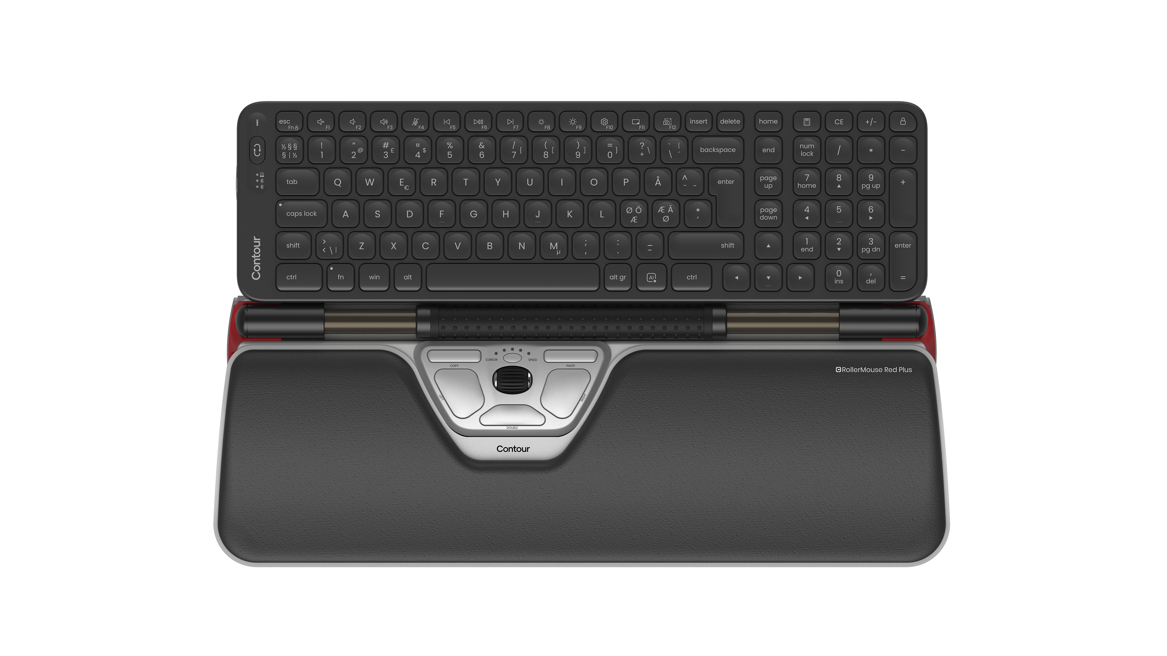 Contour RollerMouse Sæt med mus og tastatur Saks Trådløs Pan Nordic