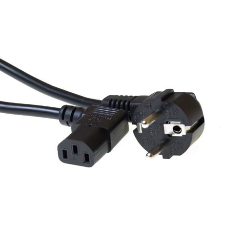 Powercord mains connector Schuko CEE 7/7 male (angled) - C13 (angled) IEC 60320 black 2 m