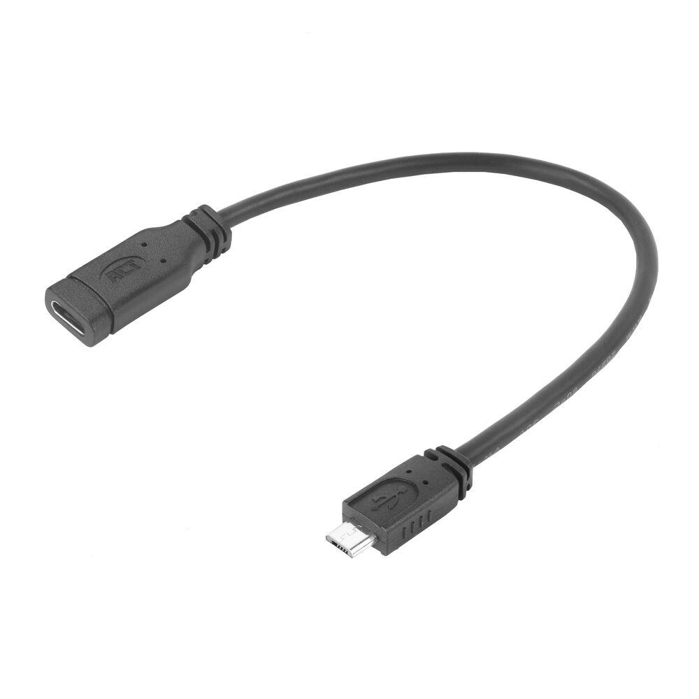 USB Type-C® female to USB micro B 2.0 male adapter cable 0.2m