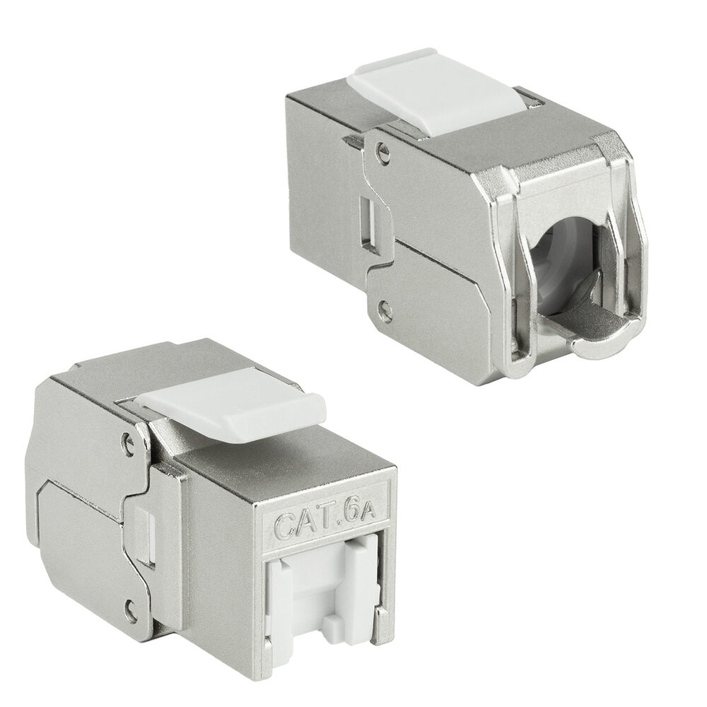 Keystone Jack RJ45 CAT6A Shielded toolless with shutter
